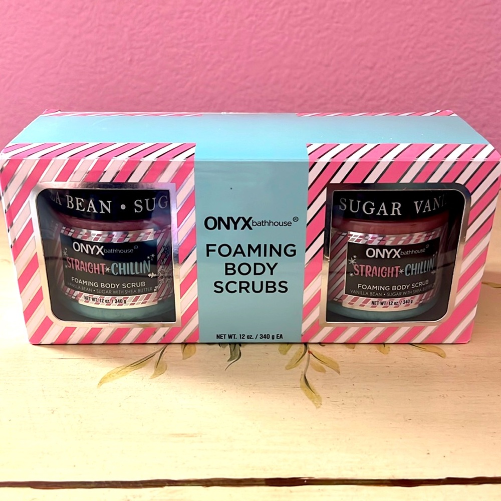 SET of 2-Gift Boxed Foaming Body Scrubs-Sugar Vanilla Bean-12 oz. Each